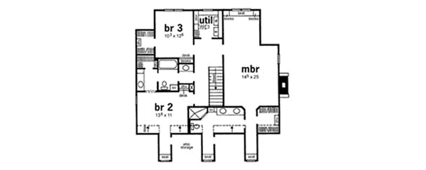 Country Floor Plan - Upper Floor Plan #36-212