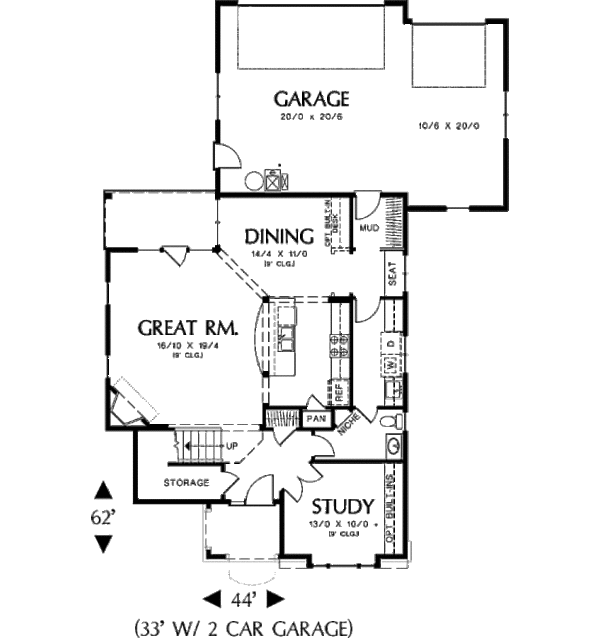 Home Plan - Traditional Floor Plan - Main Floor Plan #48-388