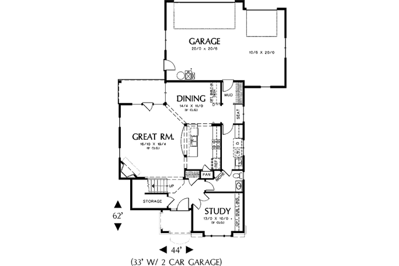 Home Plan - Floor Plan - Main Floor for Traditional House Plan #48-388 - 3 bed, 2.5 bath