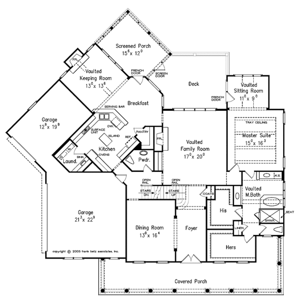 House Design - Country Floor Plan - Main Floor Plan #927-329