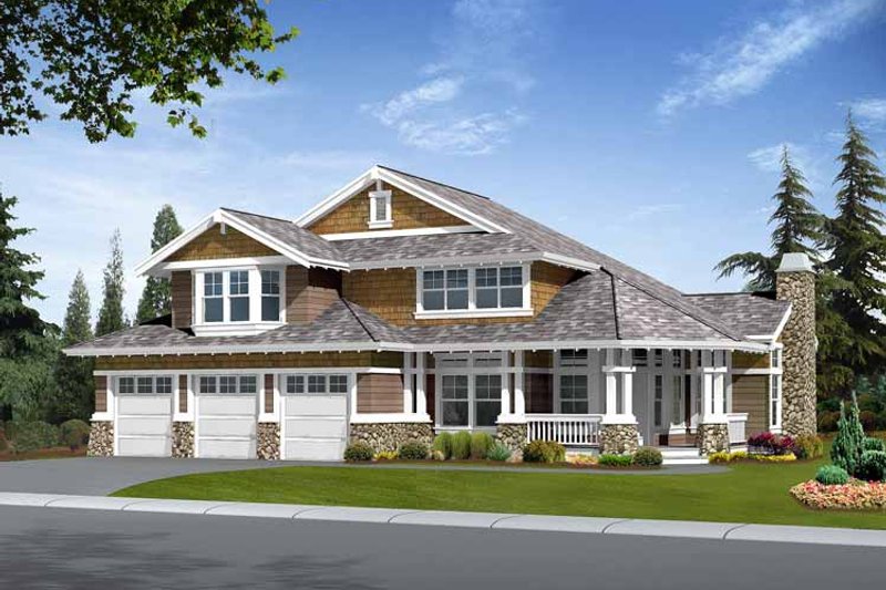 Dream House Plan - Craftsman Exterior - Front Elevation Plan #132-408
