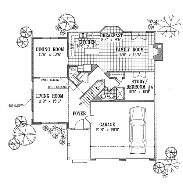 Architectural House Design - Traditional Floor Plan - Main Floor Plan #953-103