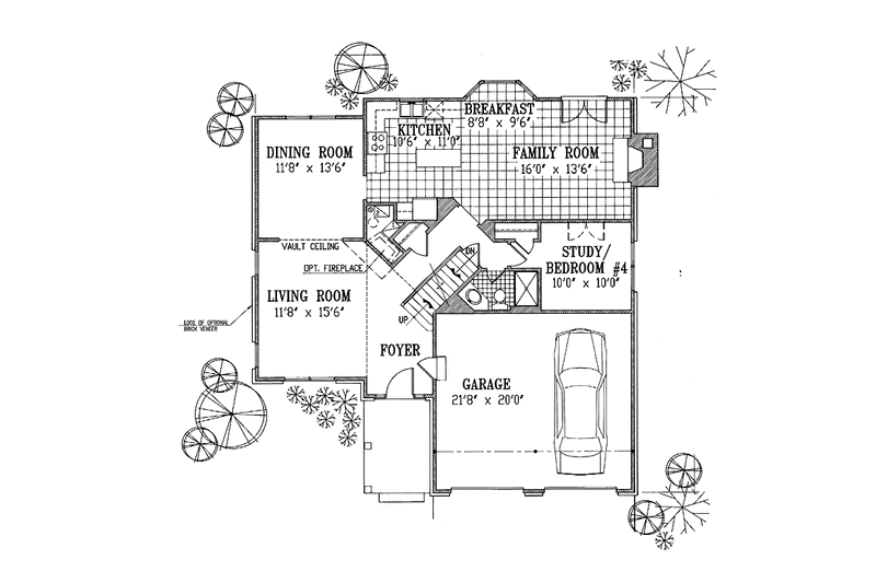 House Design - Floor Plan - Main Floor for Traditional House Plan #953-103 - 4 bed, 3 bath