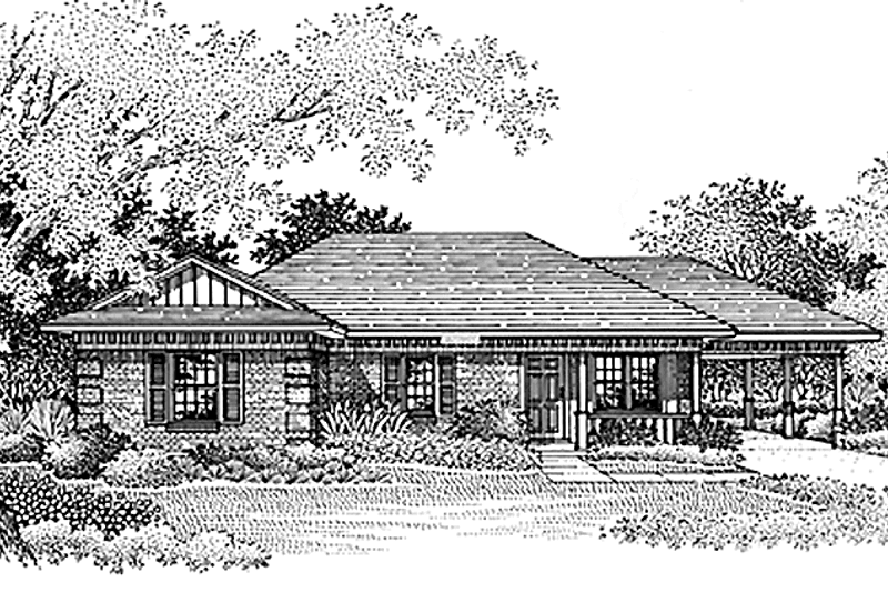 Architectural House Design - Country Exterior - Front Elevation Plan #45-564