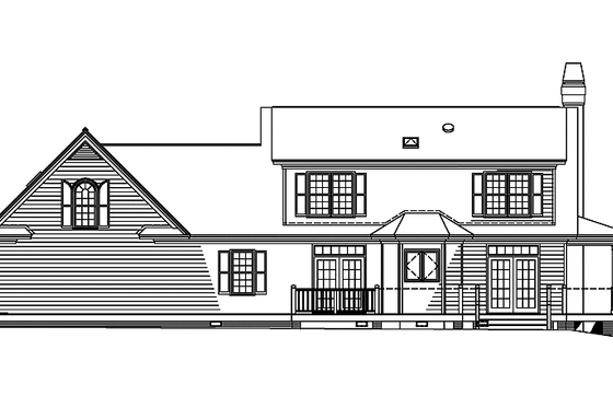 Exterior - Rear Elevation for Country House Plan #929-491 - 3 bed, 2.5 bath