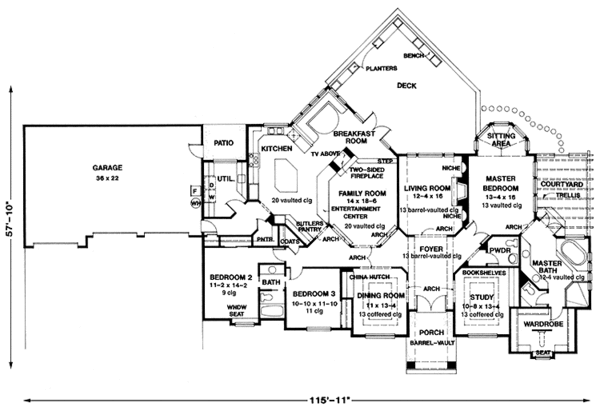Home Plan - European Floor Plan - Main Floor Plan #966-76