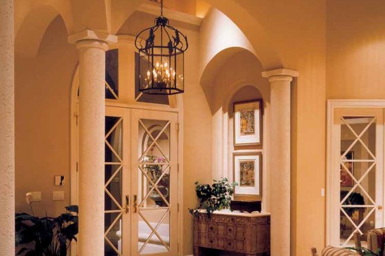 Interior - Entry for Mediterranean House Plan #930-110 - 3 bed, 4 bath