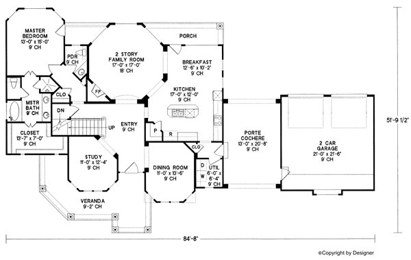 Dream House Plan - Victorian Floor Plan - Main Floor Plan #20-938