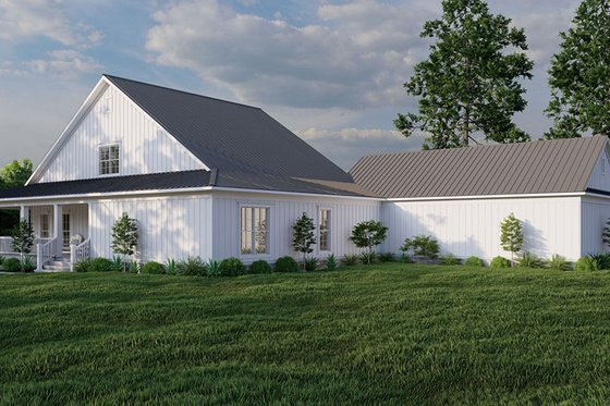 Exterior - Rear Elevation 1 for Farmhouse House Plan #923-318 - 3 bed, 3 bath