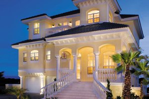 Dream House Plan - Mediterranean Exterior - Front Elevation Plan #930-16