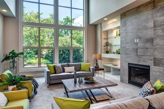 Interior - Family Room for Prairie House Plan #1066-72 - 5 bed, 4.5 bath