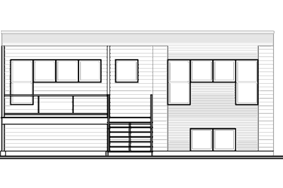 Exterior - Rear Elevation for Modern House Plan #23-2225 - 2 bed, 1 bath