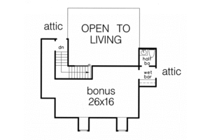 Floor Plan - Other Floor for Southern House Plan #15-250 - 3 bed, 2.5 bath