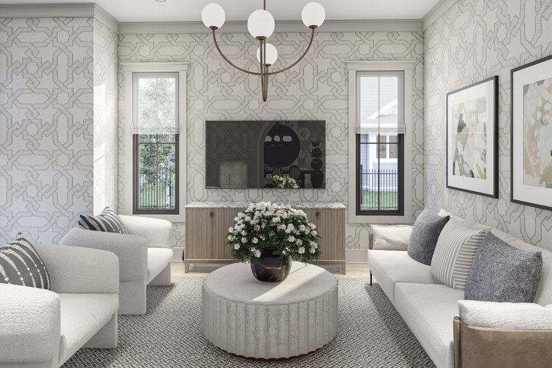 House Blueprint - Interior - Family Room 3 for Modern House Plan #455-618 - 4 bed, 4.5 bath