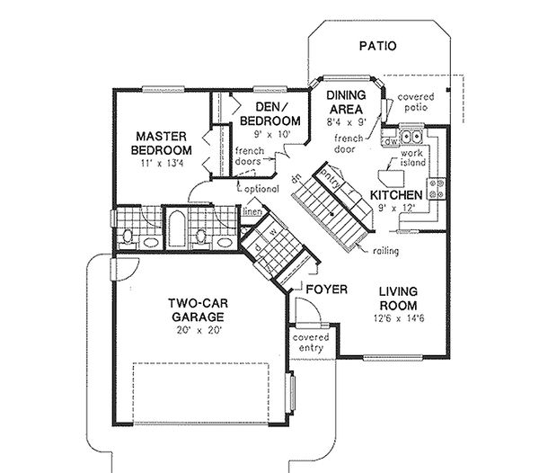 House Blueprint - Ranch Floor Plan - Main Floor Plan #18-1012