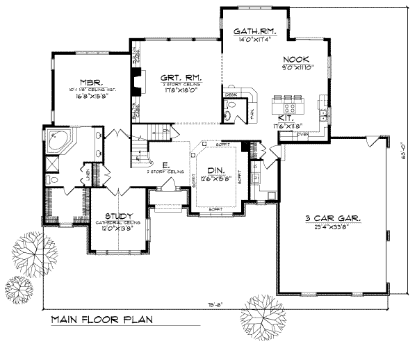 House Plan Design - Traditional Floor Plan - Main Floor Plan #70-508