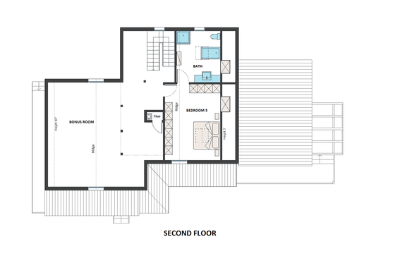 Floor Plan - Upper Floor 1 for Farmhouse House Plan #542-10 - 5 bed, 6 bath