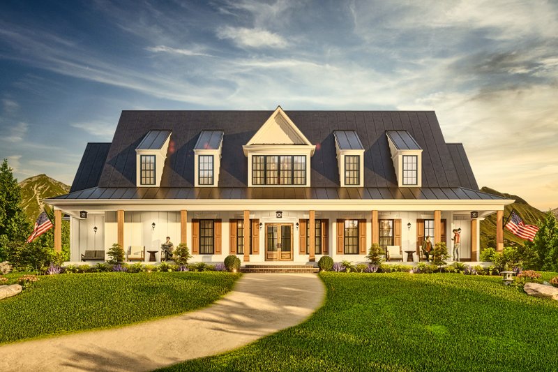 House Blueprint - Exterior - Front Elevation 7 for Farmhouse House Plan #54-587 - 3 bed, 3.5 bath