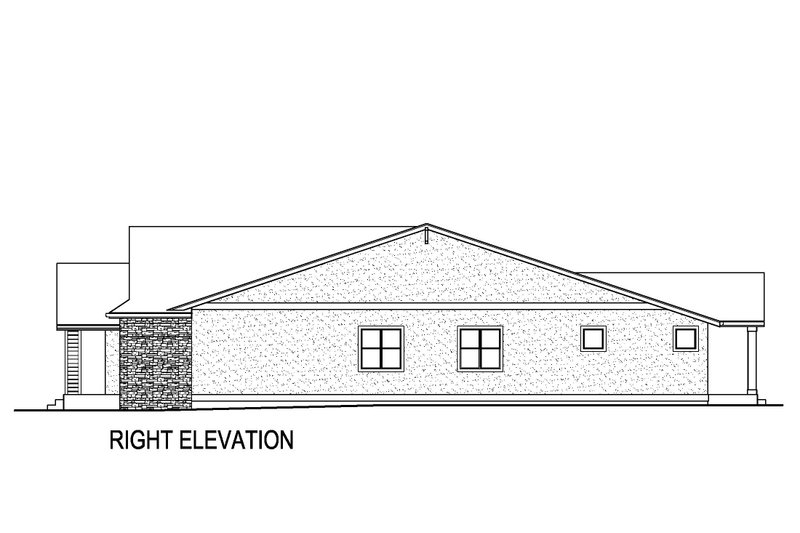 House Plan Design - Exterior - Other Elevation 1 for Ranch House Plan #569-64 - 3 bed, 2.5 bath