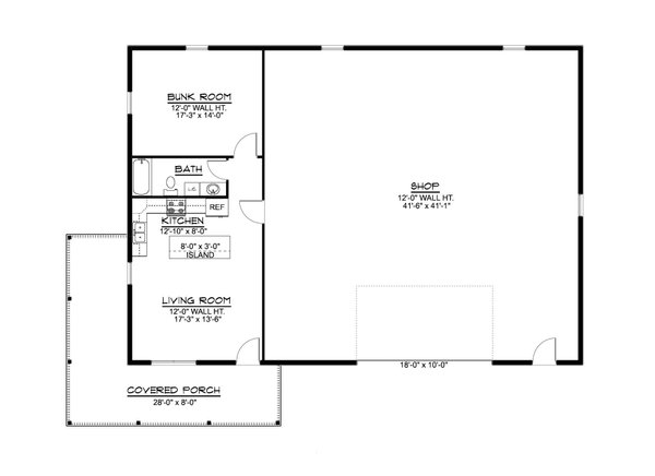 Barndominium Floor Plan - Main Floor Plan #1064-392