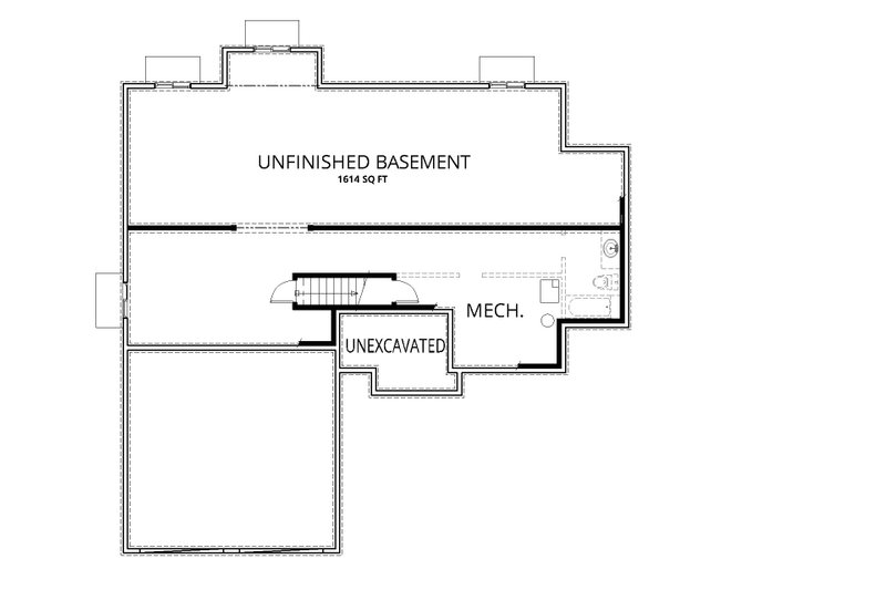 Home Plan - Floor Plan - Lower Floor for Craftsman House Plan #112-191 - 4 bed, 2 bath