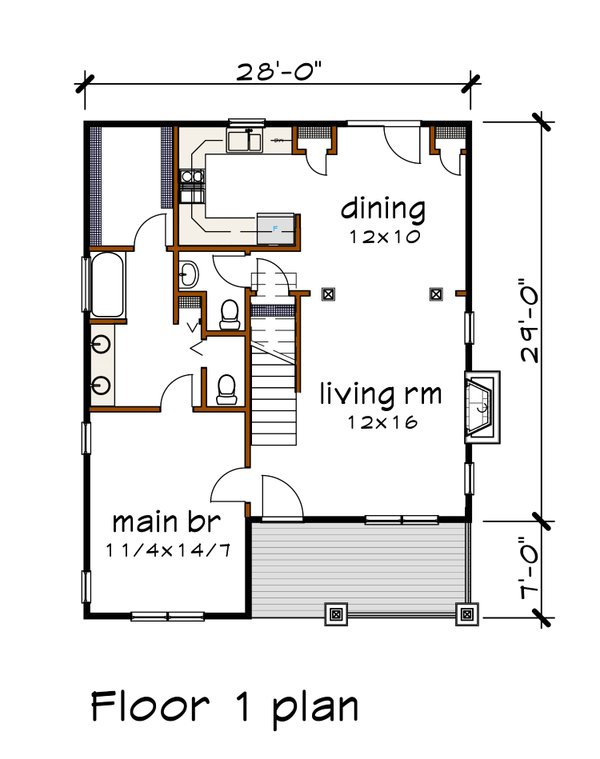 House Design - Farmhouse Floor Plan - Main Floor Plan #79-338