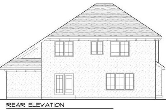Exterior - Rear Elevation for Traditional House Plan #70-976 - 4 bed, 2.5 bath