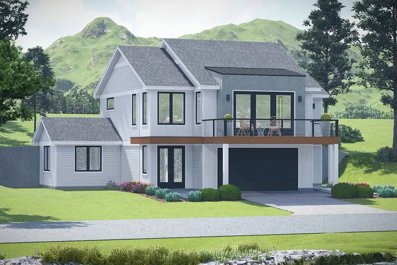 Dream House Plan - Exterior - Front Elevation 4 for Contemporary House Plan #932-1302 - 3 bed, 3.5 bath