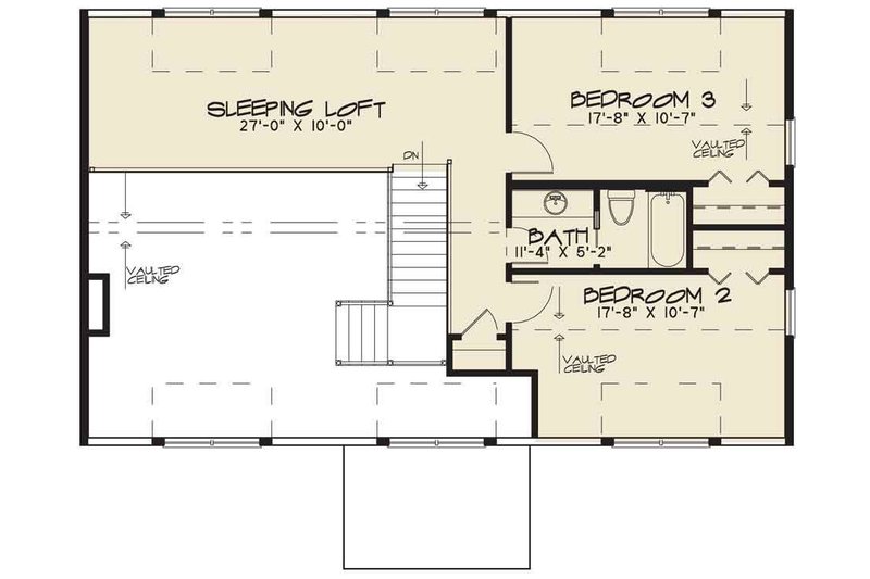 Architectural House Design - Floor Plan - Upper Floor for Country House Plan #17-2617 - 3 bed, 2.5 bath