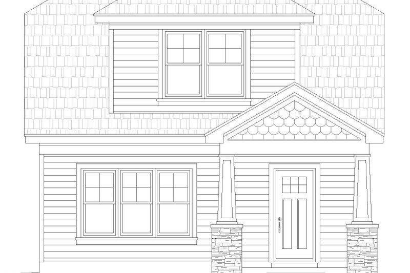 House Blueprint - Exterior - Front Elevation 3 for Bungalow House Plan #932-593 - 3 bed, 2 bath