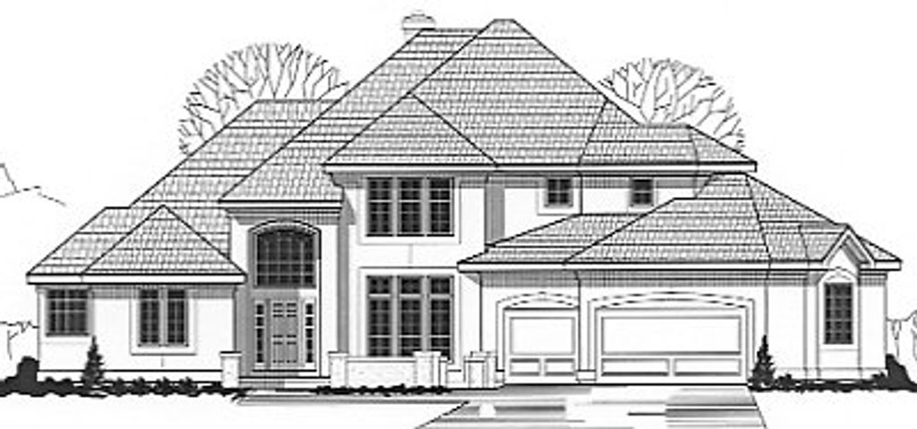 Exterior - Front Elevation 2 for Traditional House Plan #67-451 - 4 bed, 3.5 bath