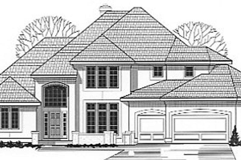 Exterior - Front Elevation 2 for Traditional House Plan #67-451 - 4 bed, 3.5 bath
