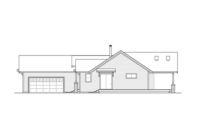 House Blueprint - Exterior - Other Elevation 1 for Ranch House Plan #124-1307 - 3 bed, 2.5 bath