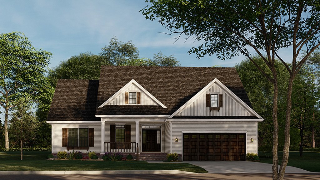 Exterior - Front Elevation 2 for Country House Plan #17-647 - 3 bed, 2 bath