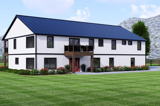 Barndo Plan with Two-Bedroom In-Law Apartment