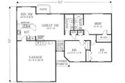 Ranch Style House Plan - 3 Beds 2 Baths 1155 Sq/Ft Plan #53-378 