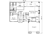 Ranch Style House Plan - 2 Beds 2 Baths 1996 Sq/Ft Plan #57-424 