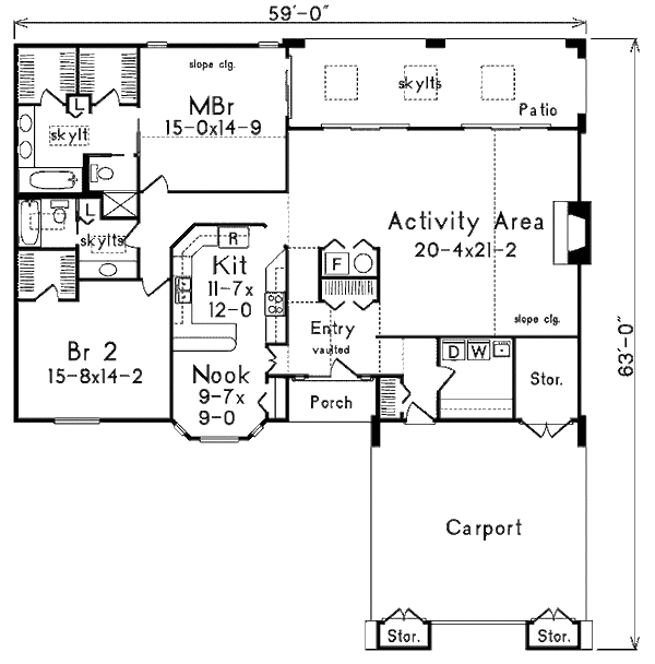 Ranch Floor Plan - Main Floor Plan #57-424