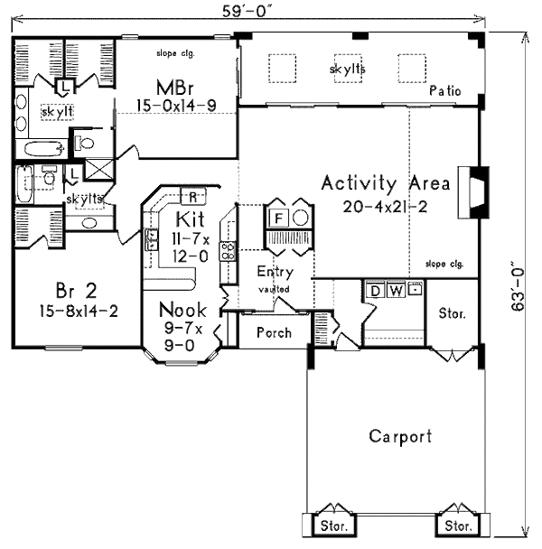 Home Plan - Ranch Floor Plan - Main Floor Plan #57-424
