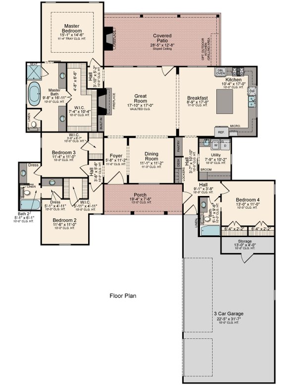 House Blueprint - Traditional Floor Plan - Main Floor Plan #1081-19