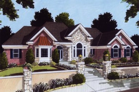 Exterior - Front Elevation 3 for Traditional House Plan #46-102 - 3 bed, 3 bath
