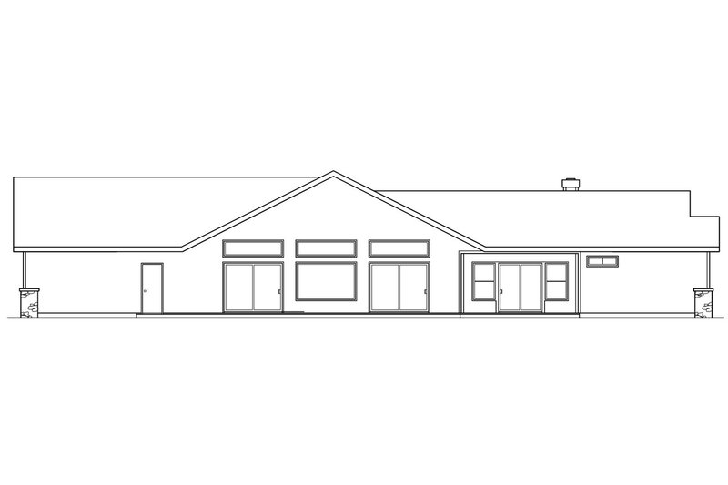 House Plan Design - Exterior - Rear Elevation for Ranch House Plan #124-340 - 3 bed, 2.5 bath