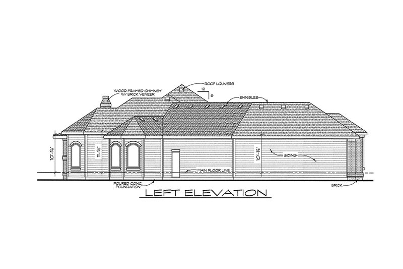 Home Plan - Exterior - Other Elevation for European House Plan #20-1843 - 4 bed, 3 bath