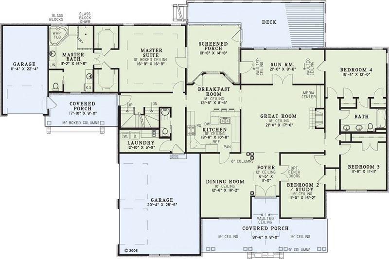 Architectural House Design - Floor Plan - Main Floor for European House Plan #17-2272 - 5 bed, 3 bath