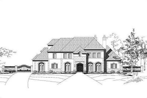 Exterior - Front Elevation for European House Plan #411-527 - 4 bed, 4.5 bath