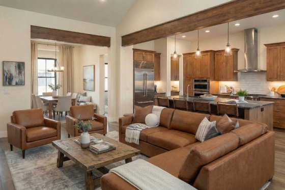 Interior - Family Room for Farmhouse House Plan #120-297 - 4 bed, 3.5 bath