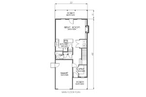 Floor Plan - Main Floor for Cottage House Plan #423-56 - 3 bed, 1.5 bath