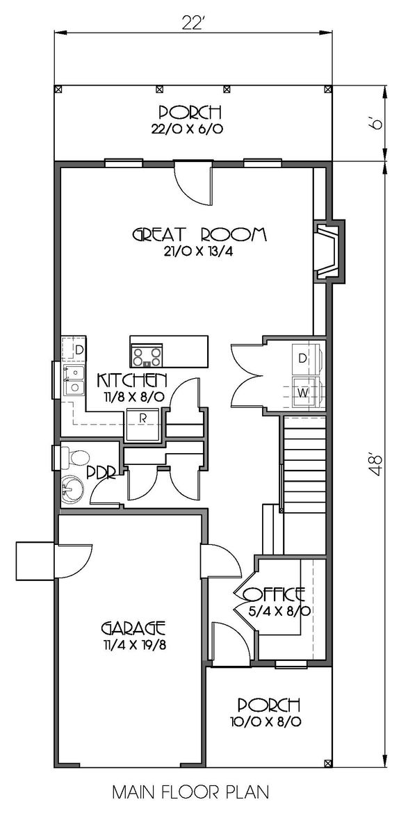 Cottage Floor Plan - Main Floor Plan #423-56