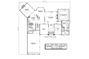 Floor Plan - Main Floor for European House Plan #437-50 - 4 bed, 4.5 bath