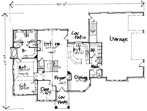 Traditional Floor Plan - Main Floor Plan #308-244